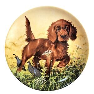 Vtg 1988 E. Knowles Missing the Point Setter puppy Lynn Kaatz 8.5" w/ Box #3296A